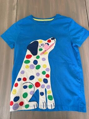 Mini Boden Bright Blue Tee with Yellow Trim